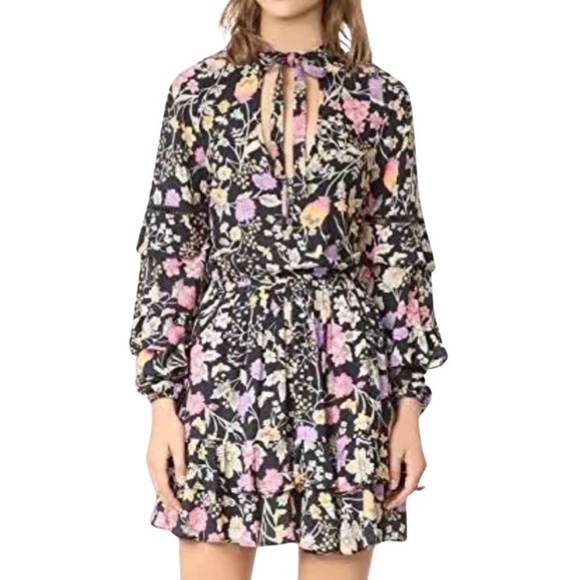 Spell & the Gypsy Collective Sayulita Short Sleeve Frill Mini Dress Small EUC - Picture 2 of 9